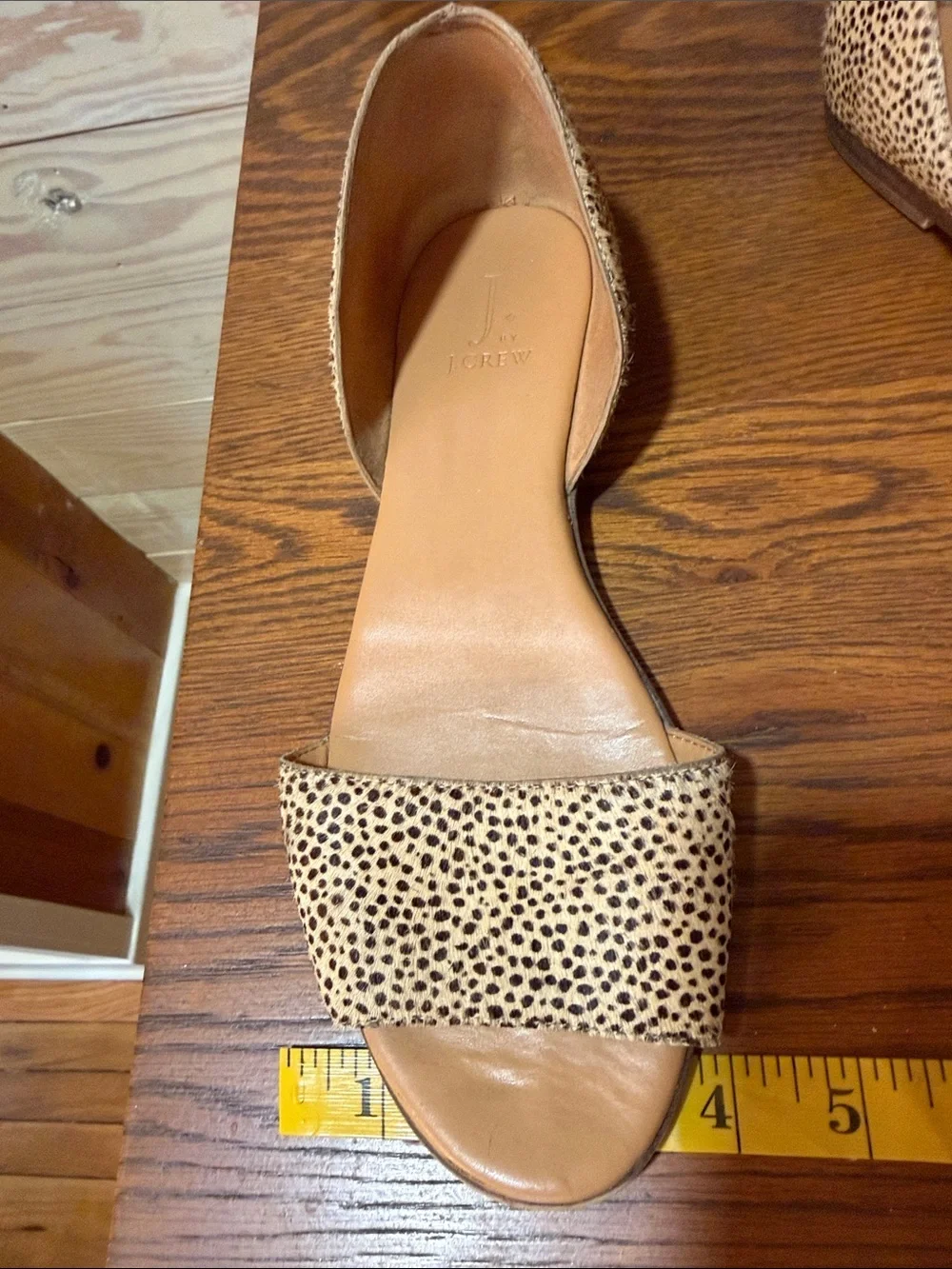 Women’s D'Orsay Open-Toe Flat Sandals in Cream Leopard Print JCREW SIZE 9.5